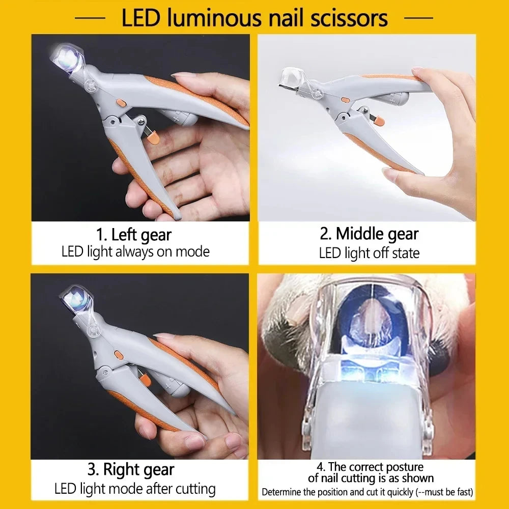 Pet Nail Clipper — Professional with LED Safety Light