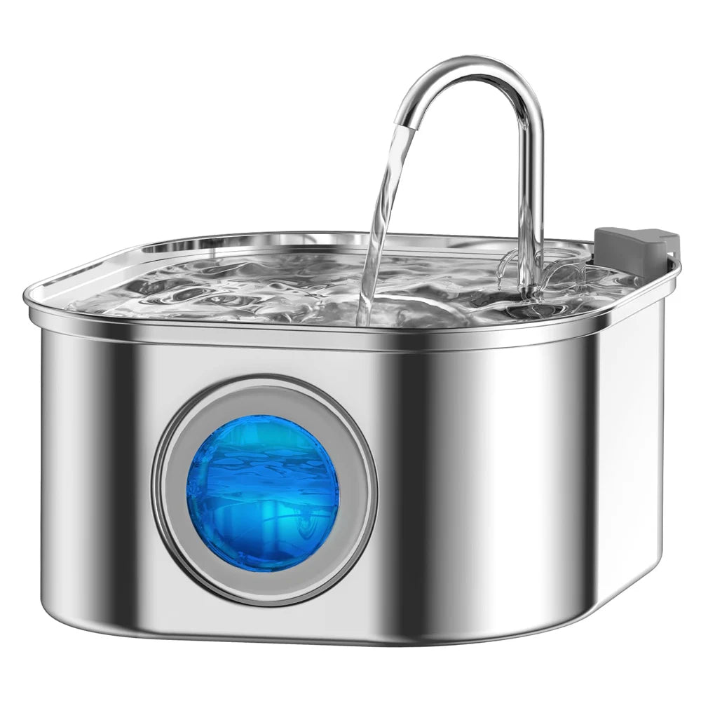 Cat Water Fountain — 3.2L Stainless Steel with Filter