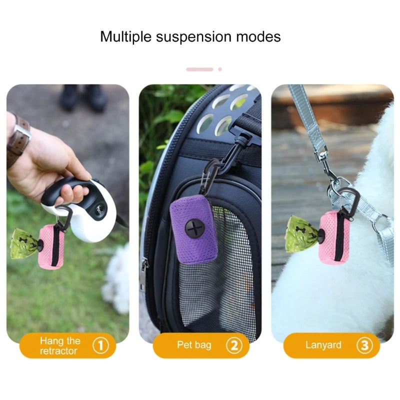 Dog Poop Bag Dispenser — Clip-On Leash Attachment