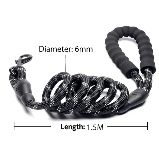 Reflective Dog Leash — Heavy-Duty Nylon