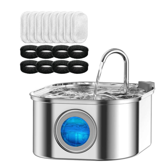 Cat Water Fountain — 3.2L Stainless Steel with Filter