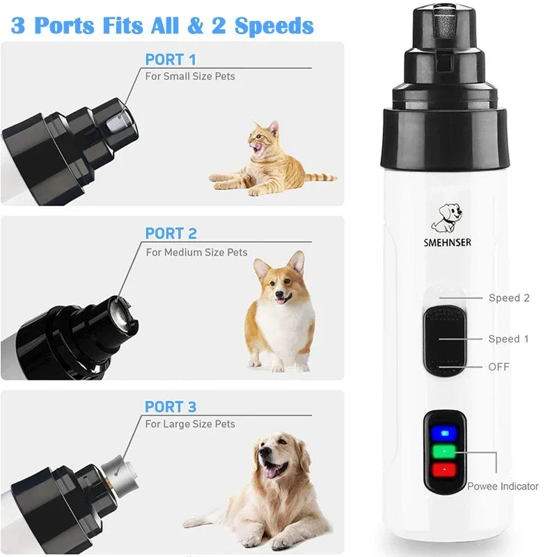 Dog Nail Grinder — Quiet USB Rechargeable