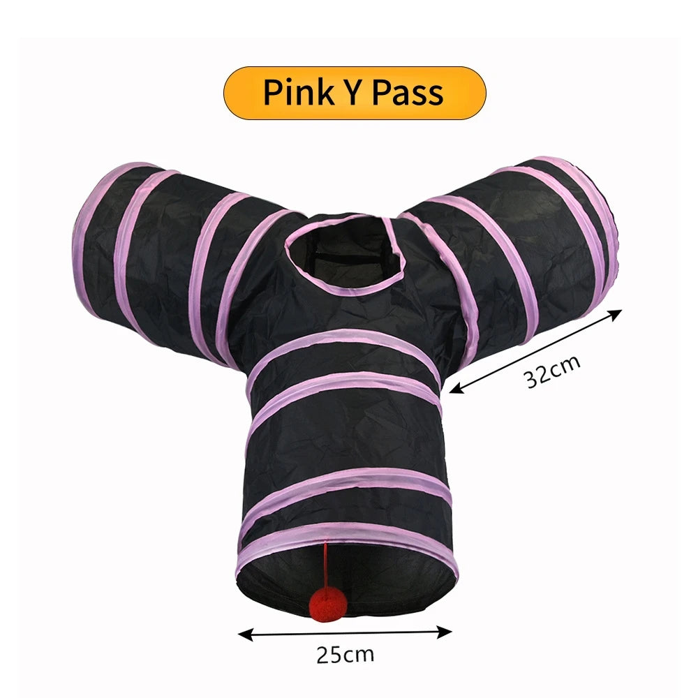 Cat Tunnel Toy — Foldable Crinkle Play Tube