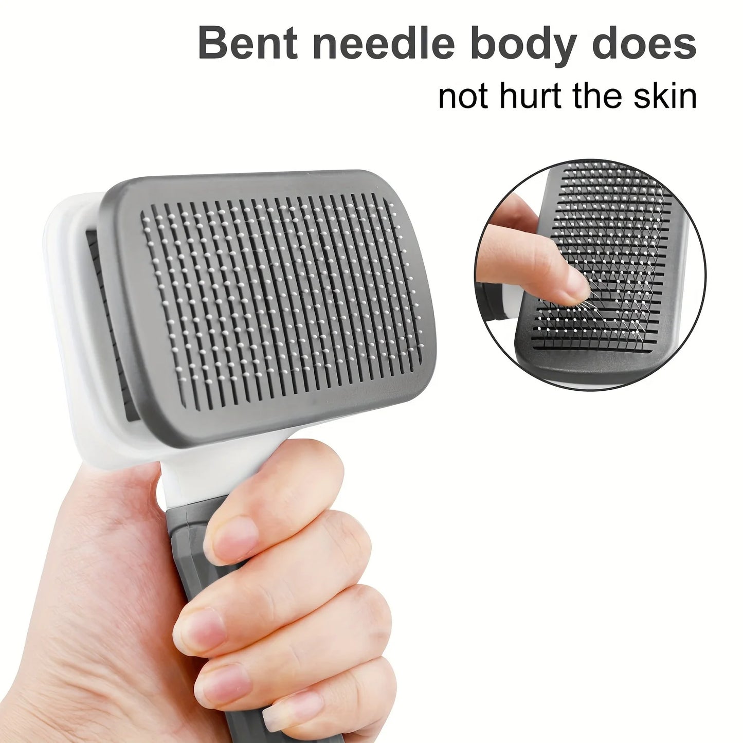Self-Cleaning Slicker Brush — One-Click Hair Release