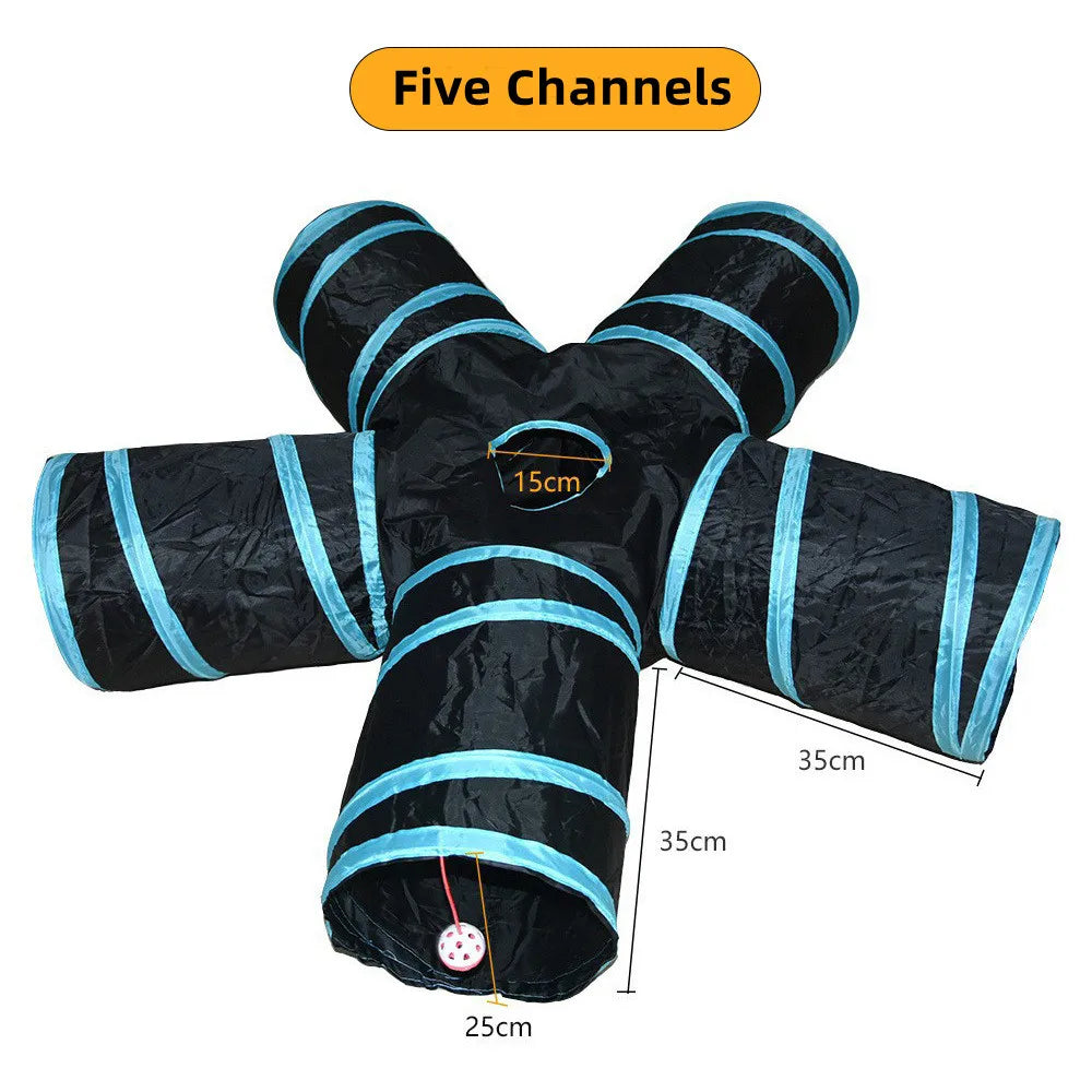 Cat Tunnel Toy — Foldable Crinkle Play Tube