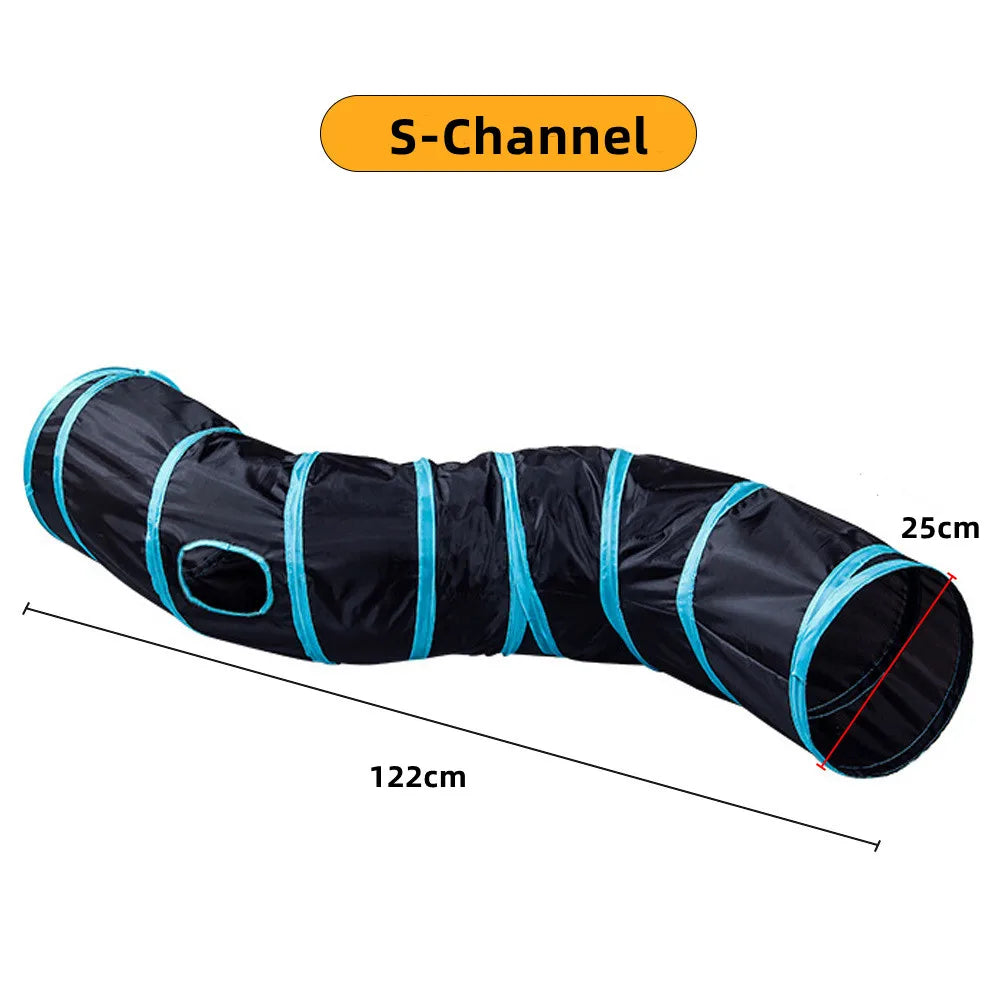 Cat Tunnel Toy — Foldable Crinkle Play Tube