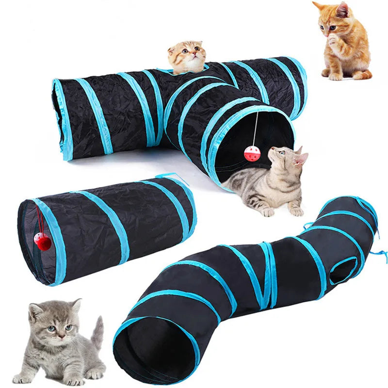 Cat Tunnel Toy — Foldable Crinkle Play Tube