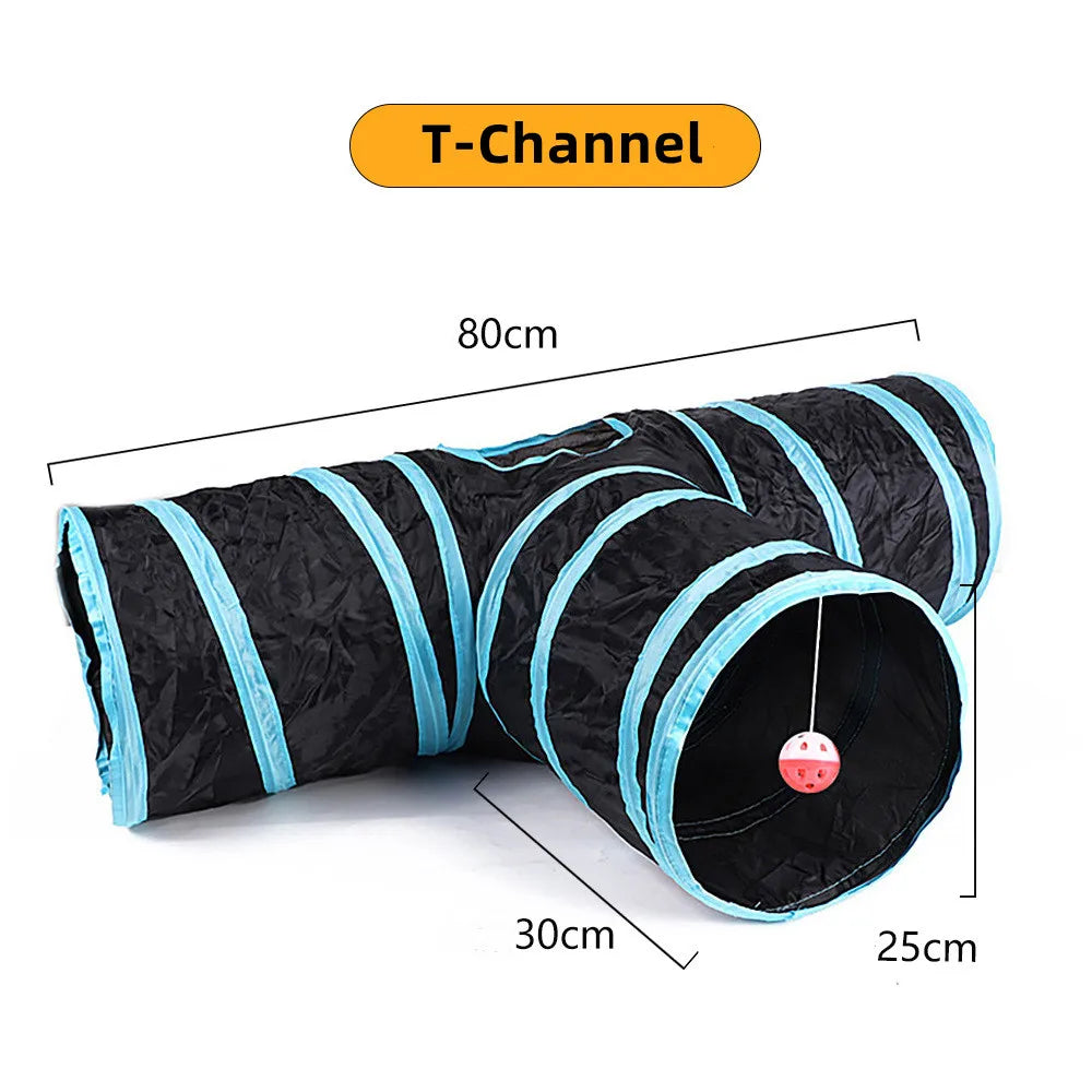 Cat Tunnel Toy — Foldable Crinkle Play Tube
