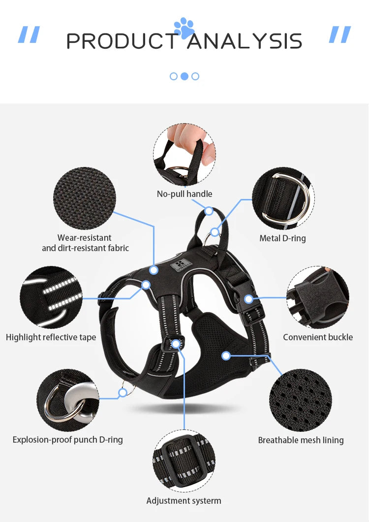 No-Pull Dog Harness — Reflective & Adjustable