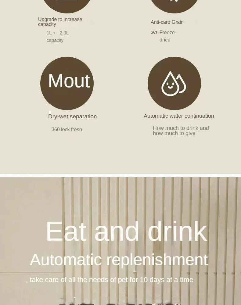 Automatic Pet Feeder & Water Fountain — 2L Combo