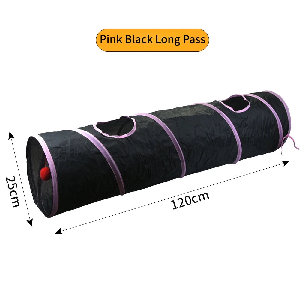 Cat Tunnel Toy — Foldable Crinkle Play Tube