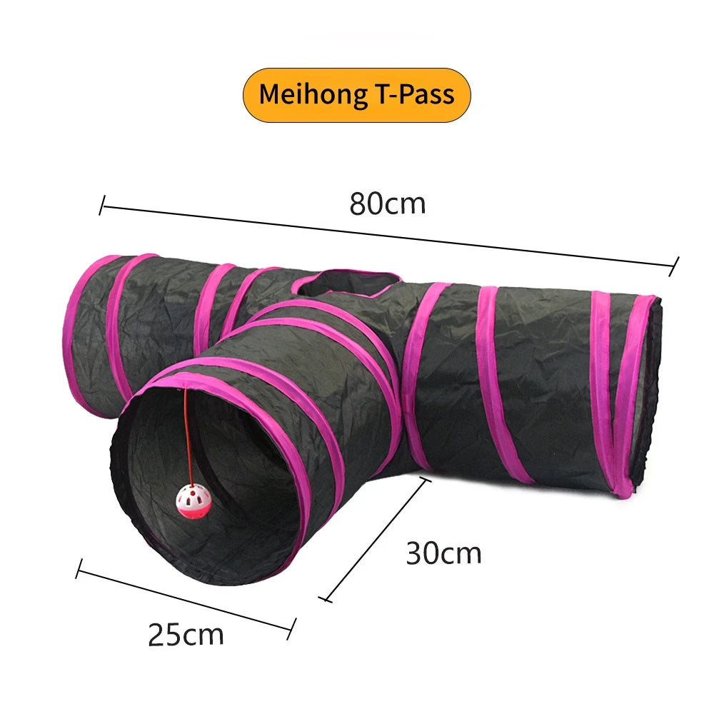 Cat Tunnel Toy — Foldable Crinkle Play Tube