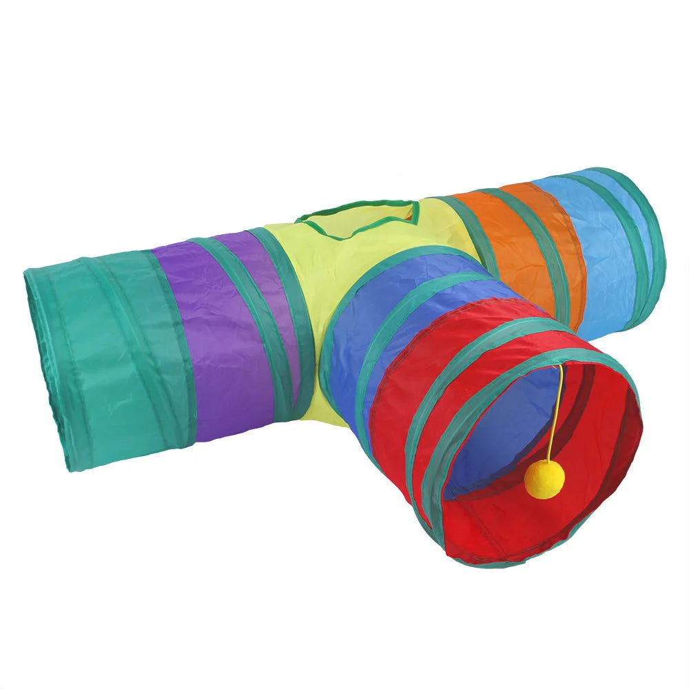 Cat Tunnel Toy — Foldable Crinkle Play Tube
