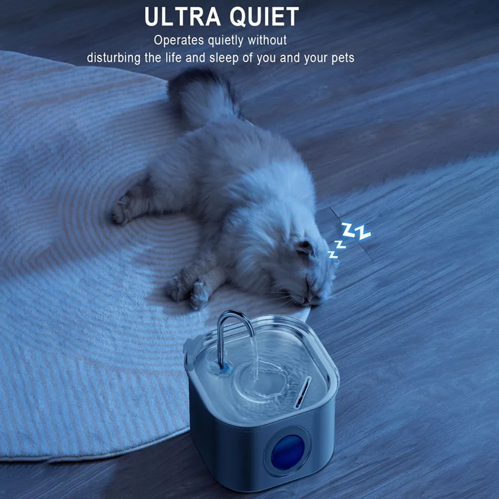 Cat Water Fountain — 3.2L Stainless Steel with Filter