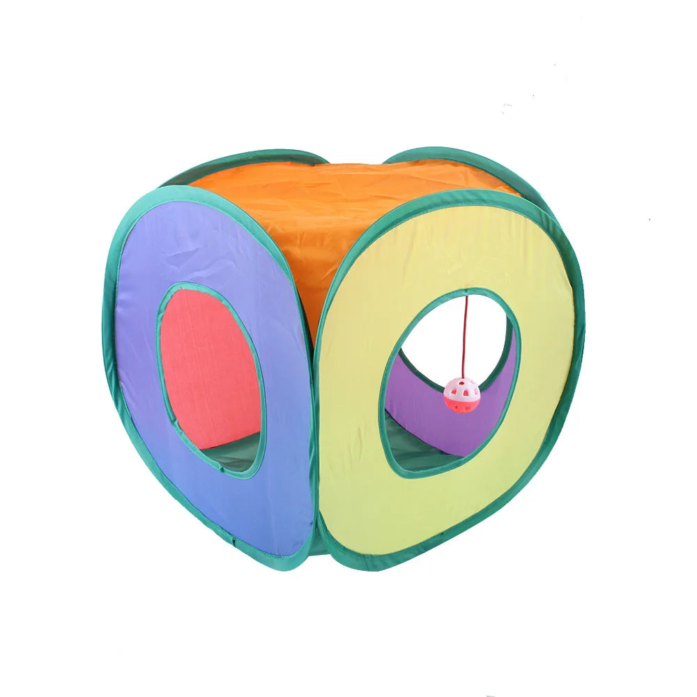 Cat Tunnel Toy — Foldable Crinkle Play Tube