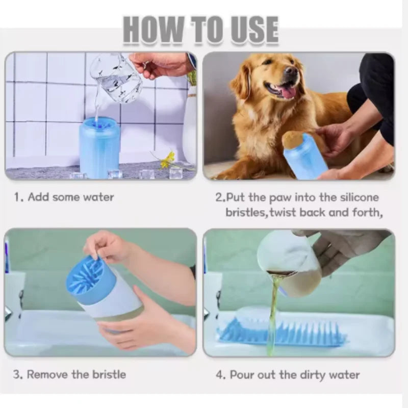 Dog Paw Cleaner Cup — Soft Silicone Bristles