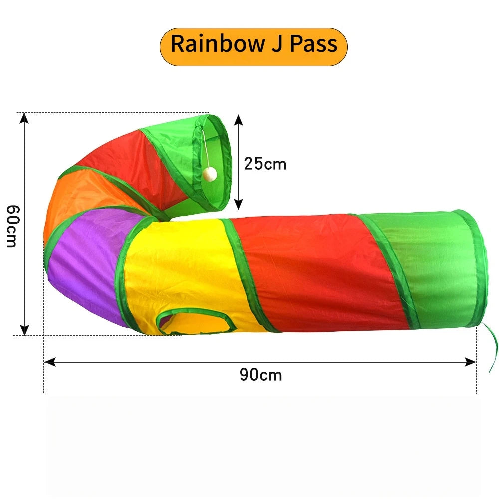 Cat Tunnel Toy — Foldable Crinkle Play Tube