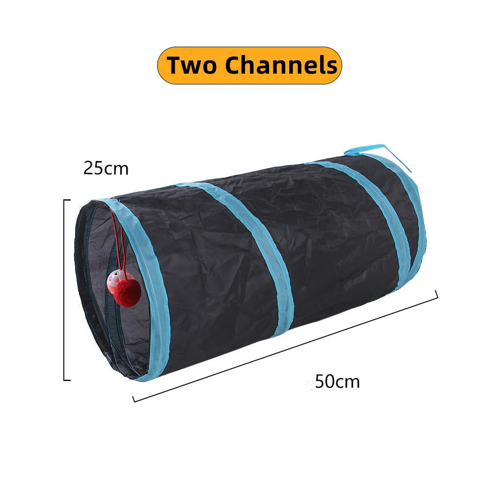 Cat Tunnel Toy — Foldable Crinkle Play Tube