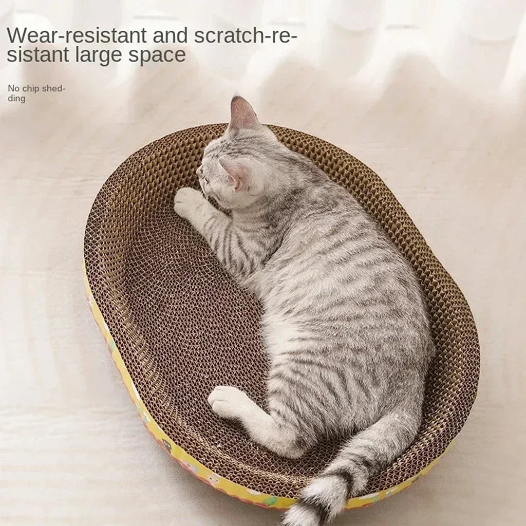 Cat Cardboard Scratcher — Corrugated Lounge Pad