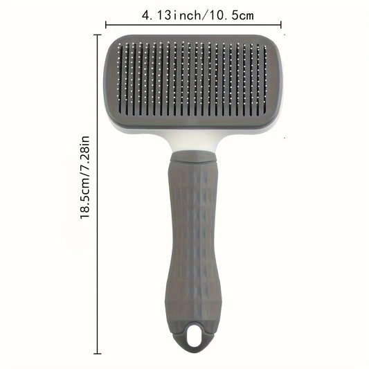 Self-Cleaning Slicker Brush — One-Click Hair Release