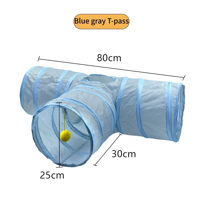 Cat Tunnel Toy — Foldable Crinkle Play Tube