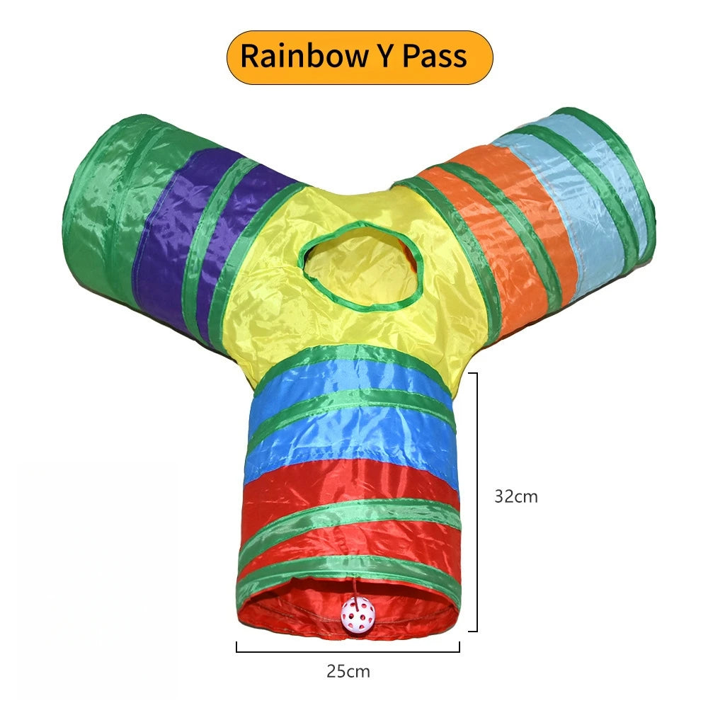 Cat Tunnel Toy — Foldable Crinkle Play Tube